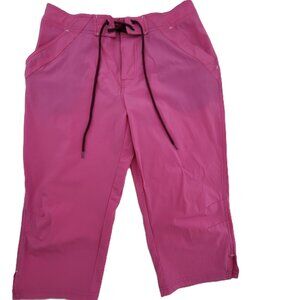 2 pc Novara Cycling Pants Womens S Pink w/snap-in Shorts Cropped Pockets Padded